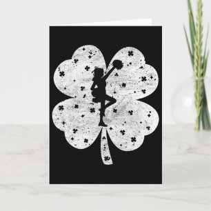 Leprechaun Cheerleader St Patricks Day Lucky Cheer Card