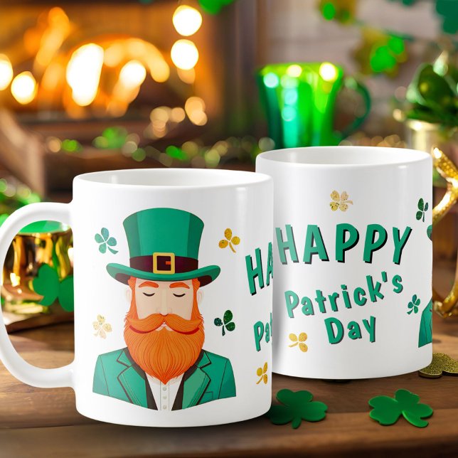 Leprechaun Clover Shamrock Patrick's Day Coffee Mug (Creator Uploaded)