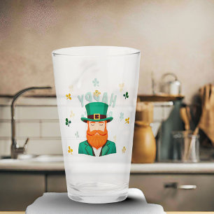 Leprechaun Clover Shamrock Patrick's Day Glass