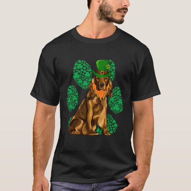 Leprechaun Cocker Spaniel St Patricks Day Shamrock T-Shirt (Front)