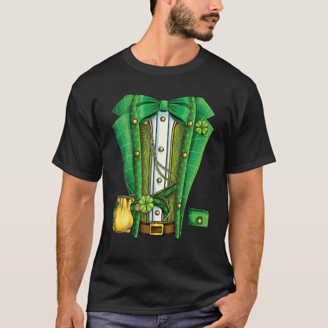Leprechaun Costume Tuxedo St Patricks Day Boys Kid T-Shirt (Front)