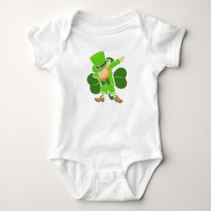 Leprechaun Dab Dance St Patricks Day Baby Shower Bodysuit