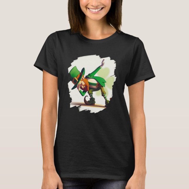 Leprechaun Dabbing Dancing Dance St Patricks Day   T-Shirt (Front)