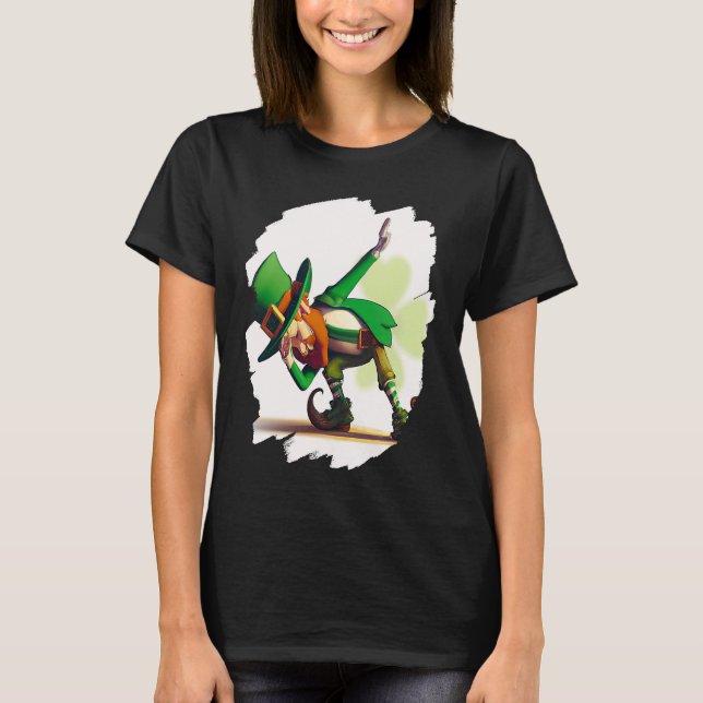 Leprechaun Dabbing Dancing Dance St Patricks Day   T-Shirt (Front)
