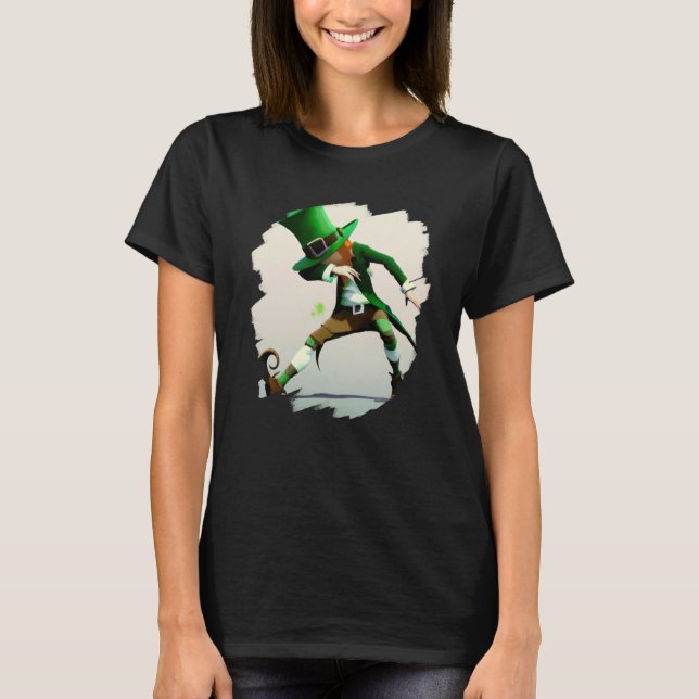 Leprechaun Dabbing Dancing Dance St Patricks Day   T-Shirt (Front)