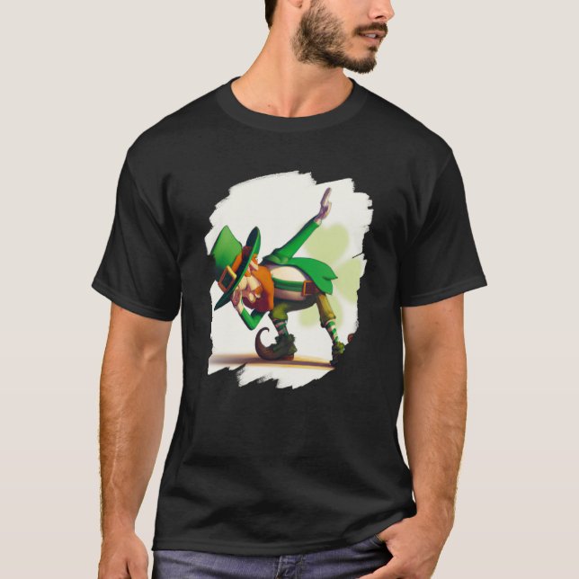Leprechaun Dabbing Dancing Dance St Patricks Day   T-Shirt (Front)