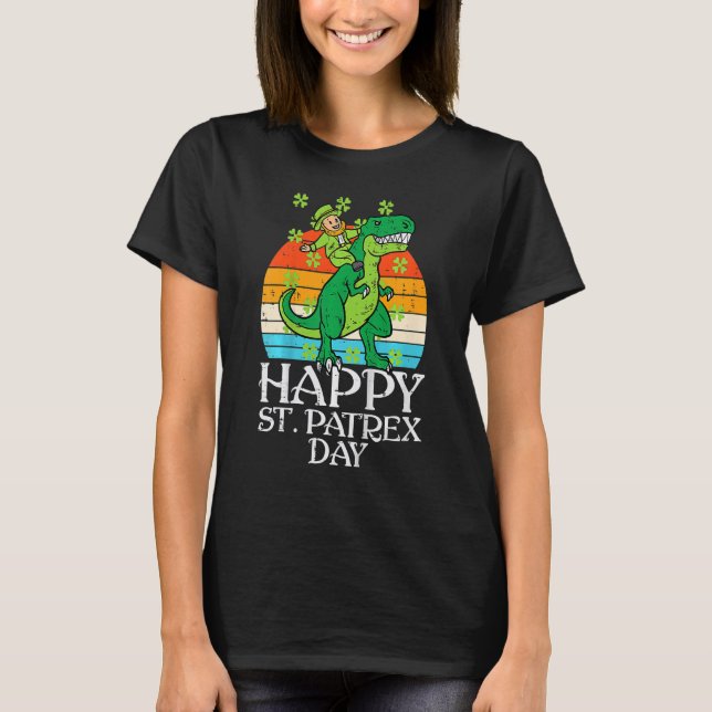 Leprechaun Dino Happy St Patrex Patricks Day Toddl T-Shirt (Front)
