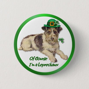 Leprechaun Dog 2 Inch Round Button