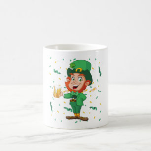 Leprechaun Drinking Beer St. Patrick's Day Coffee Mug