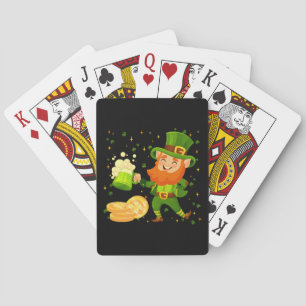 Leprechaun Drinking Beer St. Patrick's Day Playing Cards