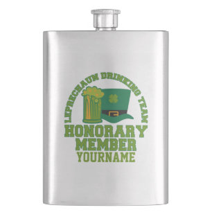 Leprechaun Drinking Team custom flask