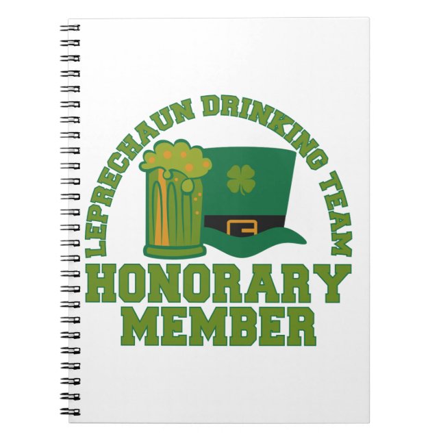 Leprechaun Drinking Team custom notebook (Front)