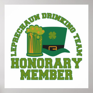 Leprechaun Drinking Team custom poster