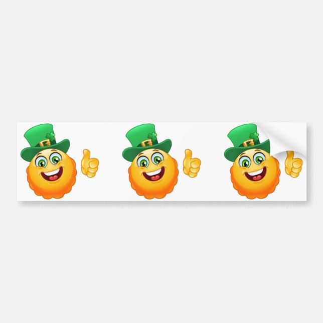 leprechaun emoji bumper sticker (Front)