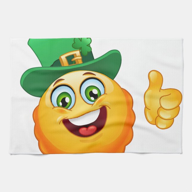 leprechaun emoji kitchen towel (Horizontal)