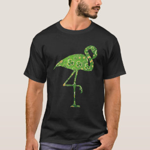 Leprechaun Flamingo Shamrock Irish Flamingo St Pat T-Shirt