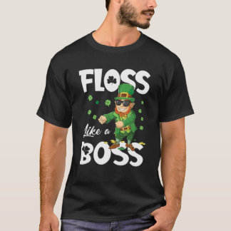 Leprechaun Floss Like A Boss T St Patricks Day Boy T-Shirt