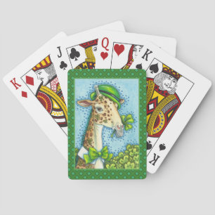 LEPRECHAUN GIRAFFE, COLORFUL ST. PATRICK'S DAY PLAYING CARDS