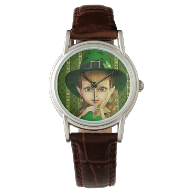 Leprechaun Girl St. Patrick's Day Watch (Front)