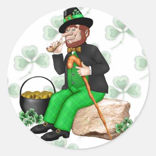 Leprechaun Gold Classic Round Sticker