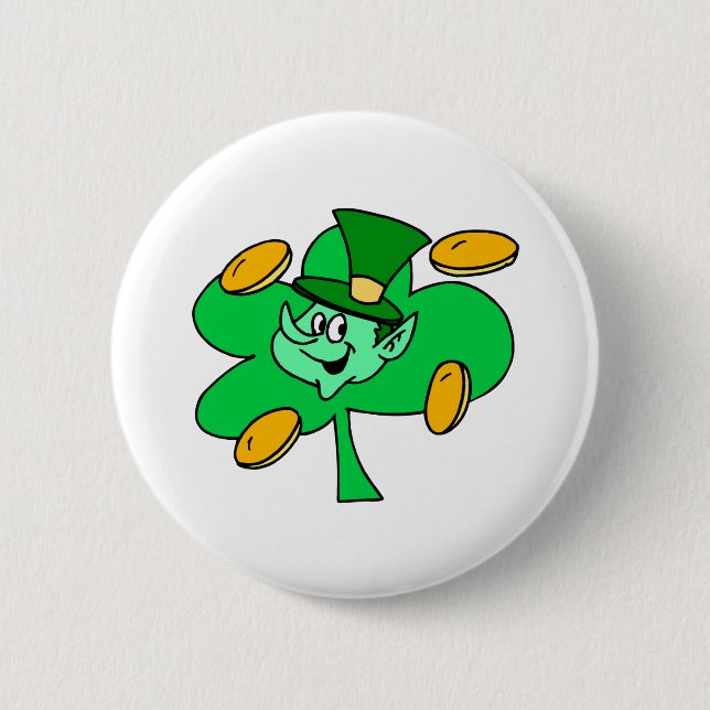 Leprechaun Gold Coins 2 Inch Round Button (Front)
