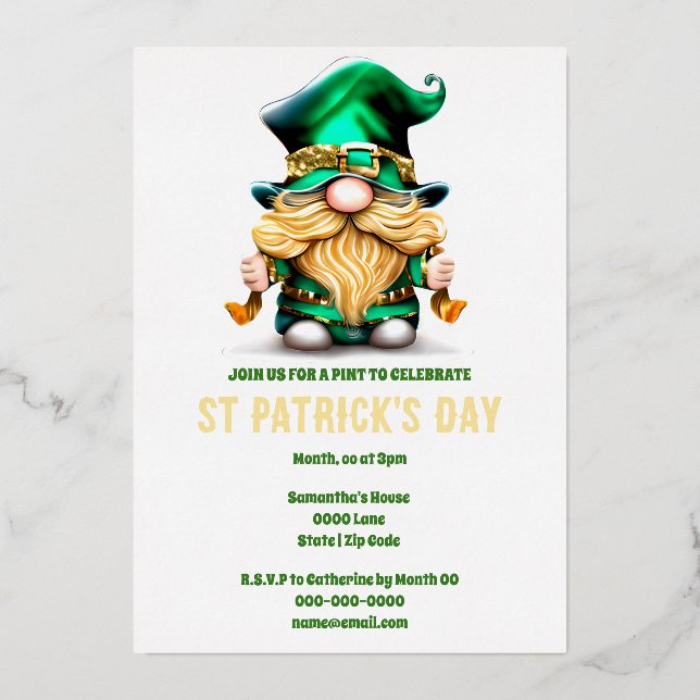 Leprechaun gold foil folklore Eire elf holiday (Front)