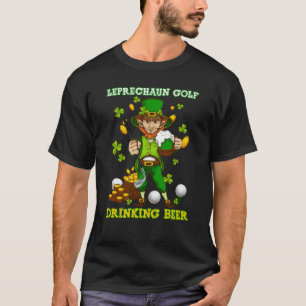 Leprechaun Golf Drinking Beer Saint Patricks Day M T-Shirt