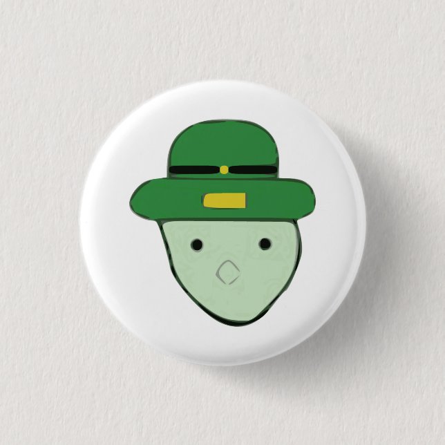 Leprechaun Green Coloured Sketch Meme 1 Inch Round Button (Front)