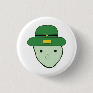 Leprechaun Green Coloured Sketch Meme 1 Inch Round Button