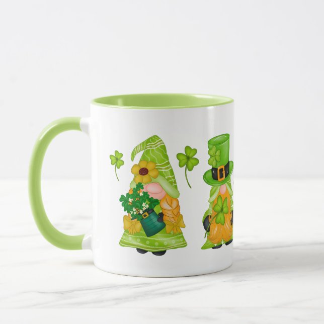 Leprechaun Green Gnome Shamrock St. Patrick's Day Mug (Left)