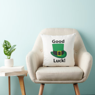 Leprechaun Hat Good Luck St Patricks Day Throw Pillow