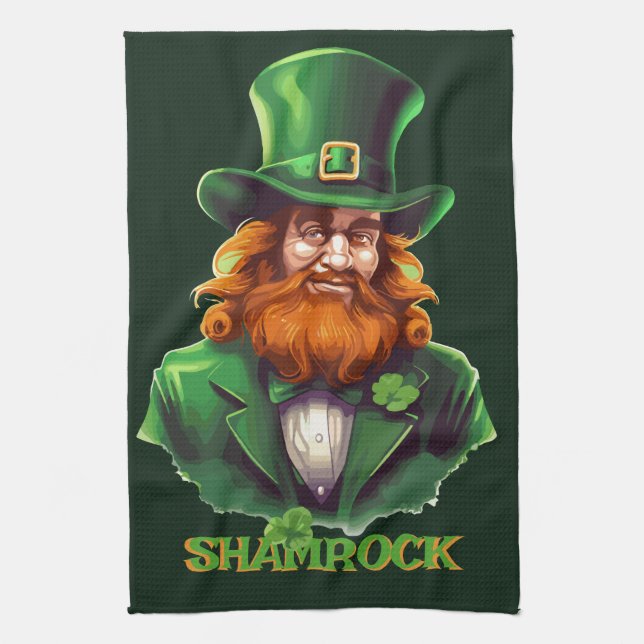 Leprechaun Hideaway Kitchen Towel (Vertical)