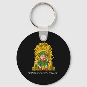 Leprechaun Horse Shoe Throne St Patricks Day Boys  Keychain
