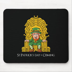 Leprechaun Horse Shoe Throne St Patricks Day Boys Mouse Pad