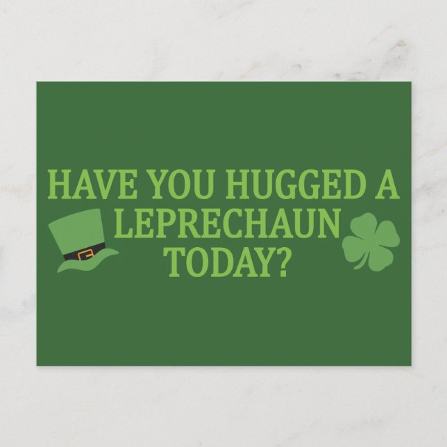 Leprechaun Hug carte postale personnalisée (Devant)