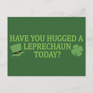 Leprechaun Hug custom postcard