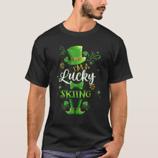 Leprechaun I'm A Lucky A Skiing St Patrick's Day M T-Shirt