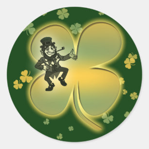 Leprechaun irish shamrocks de chance autocollants
