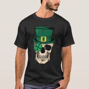 Leprechaun Irish Skull Skeleton Shamrock St Patric T-Shirt