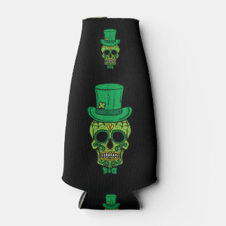 Leprechaun Irish Sugar Skull St Patricks Day Bottle Cooler