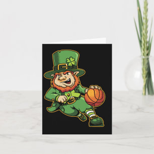 Leprechaun Kids Bysketbyll St Patricks Day Lucky B Card