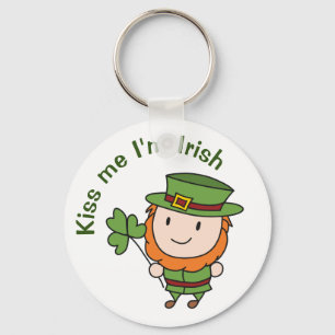 Leprechaun Kiss Me I'm Irish Keychain