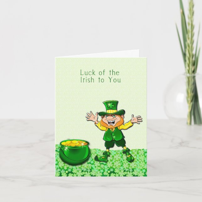 Leprechaun La chance de la carte irlandaise (Devant)