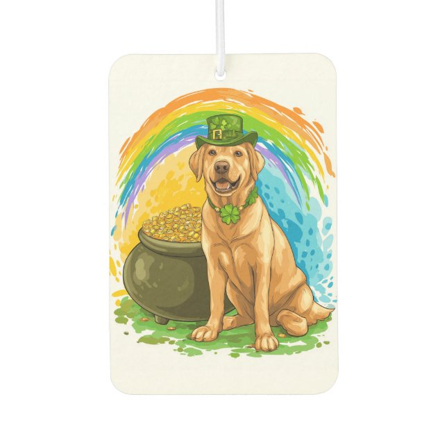 Leprechaun Lab � St. Patrick�s Day Dog Air Freshener (Front)