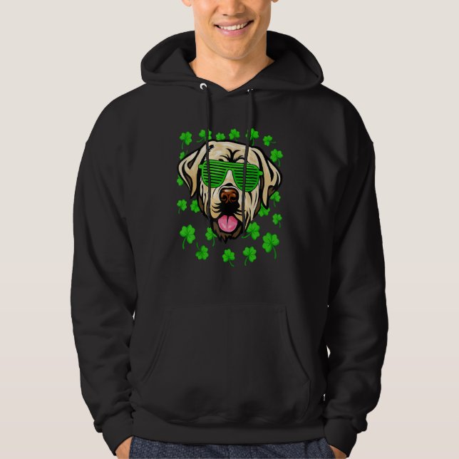 Leprechaun Labrador St Patrick's Day Dog Shamrock Hoodie (Front)