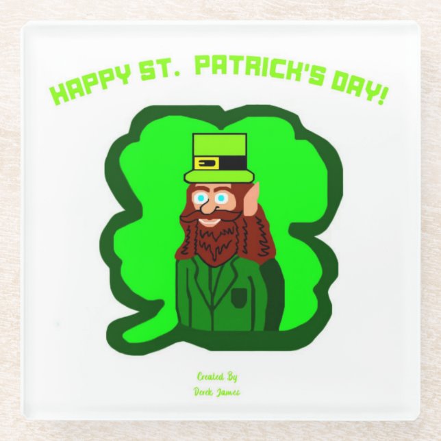 Leprechaun Magic Glass Coaster (Front)