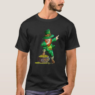Leprechaun Makes Dab Dabbing Gold Pot St Patricks  T-Shirt