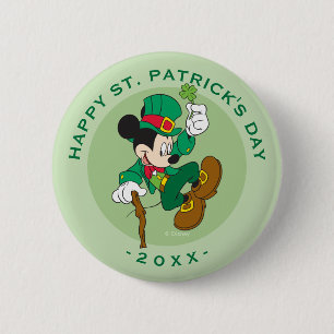 Leprechaun Mickey Mouse   St. Patrick's Day 2 Inch Round Button