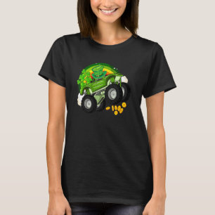 Leprechaun Monster Truck Boys Shamrock St Patrick  T-Shirt