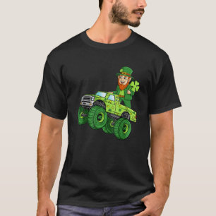 Leprechaun Monster Truck Lucky Boys Kids St Patric T-Shirt